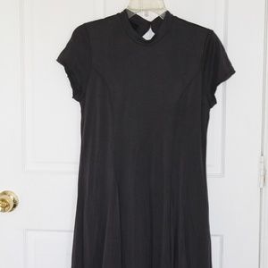 Dark Grey Shift Dress with Keyhole Back